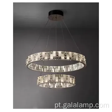 Lustre de cristal redondo luxuoso para espaços modernos